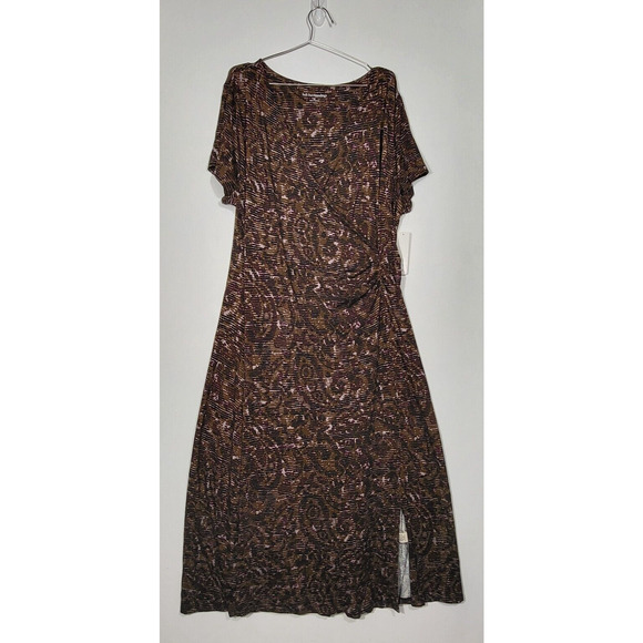 Soft Surroundings Caity Maxi Dress Faux Wrap Stretch Abstract Paisley 2X - Picture 2 of 12